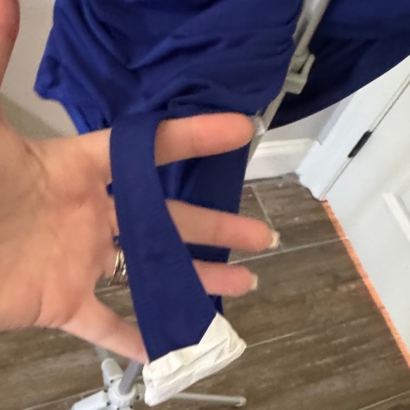 Express Deep Blue V-Neck Bodysuit - Picture 8 of 10